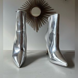 Aldo - Silver High Heel Booties